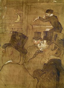Panneaux para la barraca de la Goulue, en la Feria del Trono en París. La danza morisca: La Gouloue Louise Weber en la Feria del Trono (detalle) de Henri de Toulouse Lautrec
